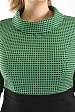 Черно-зеленое платье 5060-С с воротником хомут и рукавами три четверти купить оптом в FORUS