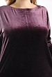 Сливовое платье 8223-67 из бархата с втачными карманами купить оптом в FORUS