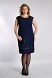 Вечернее платье-футляр синего цвета 3348-35 с кружевными вставками купить оптом в FORUS