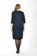 Темно-синее офисное платье 13213-А с рукавом три четверти и ремешком купить оптом в FORUS