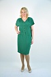 Зеленое летнее платье миди 3272-21 с коротким рукавом на пуговицах купить оптом в FORUS