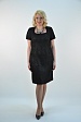 Черное строгое платье 3262-1 с коротким рукавом под кожу змеи купить оптом в FORUS