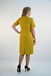 Желтое классическое платье 3308-С с квадратным вырезом купить оптом в FORUS
