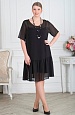 Черное платье полупрозрачное 8106-1 свободного покроя купить оптом в FORUS
