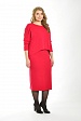 Красное прилегающее платье 8206-5 с вырезом лодочка и длинными рукавами купить оптом в FORUS