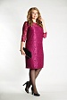 Розовое кружевное платье 8065-103 с рукавами три четверти купить оптом в FORUS