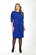 Однотонное синее платье миди 13252-16 с рукавом летучая мышь и поясом купить оптом в FORUS