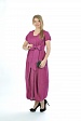 Длинное платье цвета фуксия 5058-68 с широким поясом купить оптом в FORUS