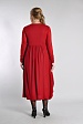 Красное длинное платье 8061-67 с цельнокроеным воротом и длинными рукавами купить оптом в FORUS