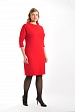 Красное по фигуре платье 8234-50 с облегающей юбкой и узкими рукавом оптом купить в FORUS