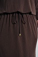 Коричневое платье баллон 8014-8 с рукавами три четверти и шнуром на поясе купить оптом в FORUS