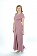 Приталенное длинное платье 5054-48 лавандового цвета с короткими рукавами купить оптом в FORUS