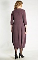 Темно-розовое платье 8081/47 миди с округлым воротом и складками от пояса купить оптом в FORUS