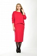Красное прилегающее платье 8206-5 с вырезом лодочка и длинными рукавами купить оптом в FORUS