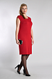 Классическое красное платье из вискозы 3353-67 с короткими рукавами купить оптом в FORUS