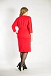 Красное платье миди 3252-12 с рукавом три четверти и поясом купить оптом в FORUS