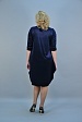 Синее вечернее платье миди 3209-37 с рукавом до локтя и широкой юбкой купить оптом в FORUS