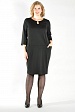 Черное прямое платье 8157-1 с вырезом капелька и втачными карманами оптом купить в FORUS