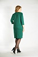 Зеленое прямое платье 8157-35 с круглым воротником и широкими карманами купить оптом в FORUS