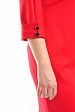 Красное приталенное платье 8166-38 с рукавами три четверти на манжетах купить оптом в FORUS