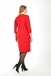 Однотонное красное платье миди 13252-50 с рукавом летучая мышь и поясом купить оптом в FORUS
