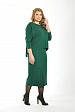 Темно-зеленое платье 8206-23 с цельнокроеным воротом и прямой юбкой миди купить оптом в FORUS