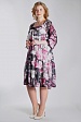 Черное с белым платье с розовыми цветами 8117-B с рукавами три четверти оптом купить в FORUS