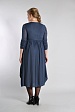 Темно-серое платье 8061-93 с цельнокроеным воротом и длинными рукавами оптом купить в FORUS