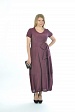 Длинное фиолетовое платье 5058-67 с широким поясом купить оптом в FORUS